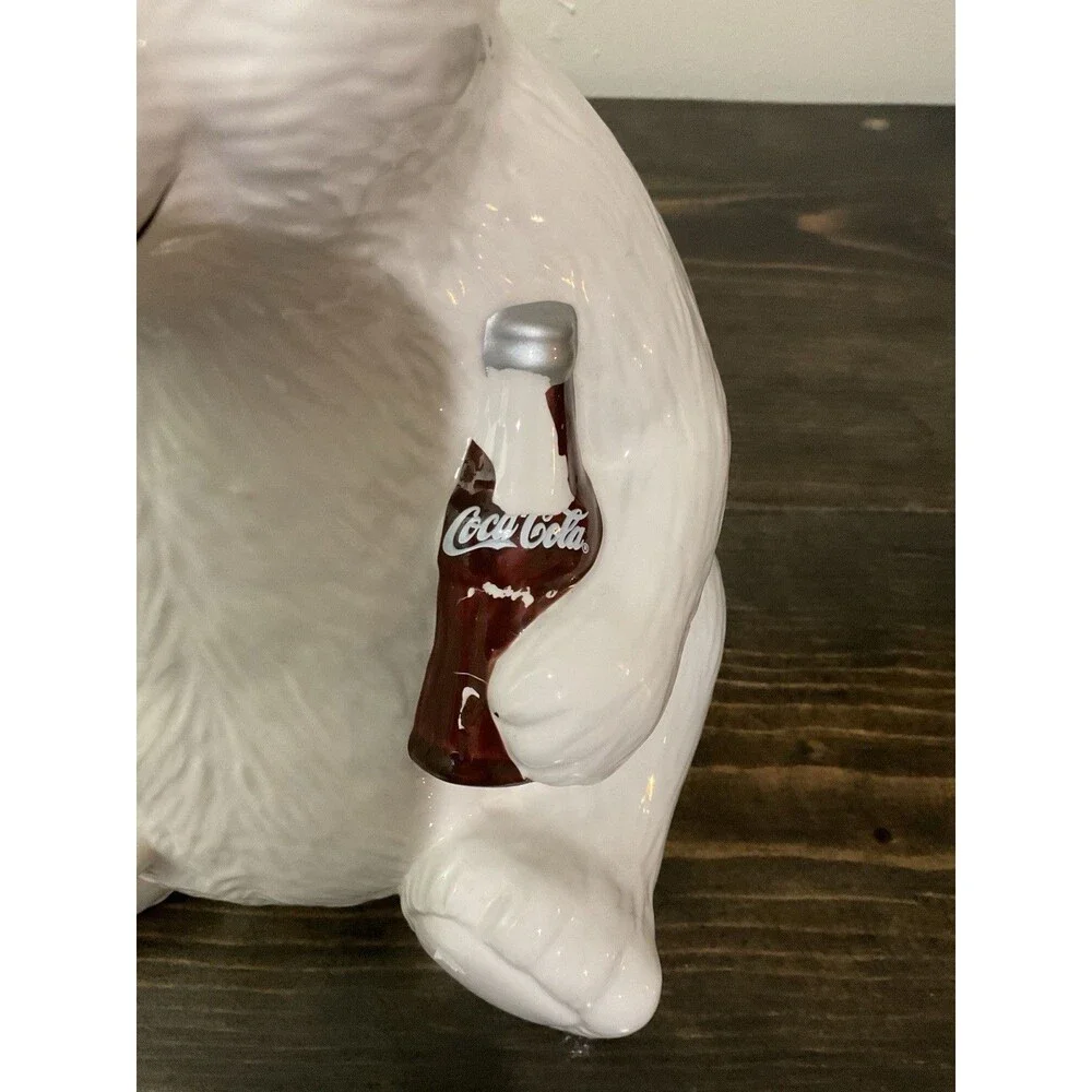 Coca-Cola Bear and Coke Bottle Baby Polar Bear Cookie Jar